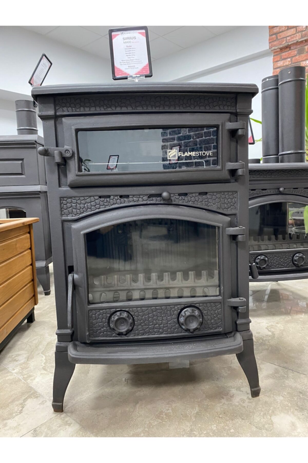 Sirius Maxi Yan Kapak Şömine Döküm Soba Fs-011 Yk
