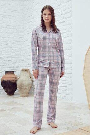 Pamuklu Ekose Gömlek Pijama Takımı 29630