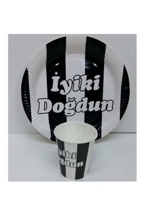 Beşiktaş Iyiki Doğdun Karton Tabak - Bardak Seti 8'li KTB0000001586