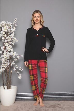 Kadın Siyah Homewear Bambu Pijama Takımı 1155