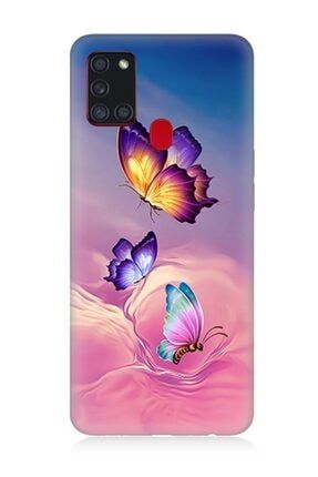 Samsung Galaxy A21s Uyumlu Kelebekler Desenli Silikon Kılıf TKNMGSGA21S-4748