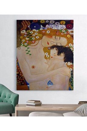 Gustav Klimt Anne Ve Çocuk Kanvas Tablo mmc534