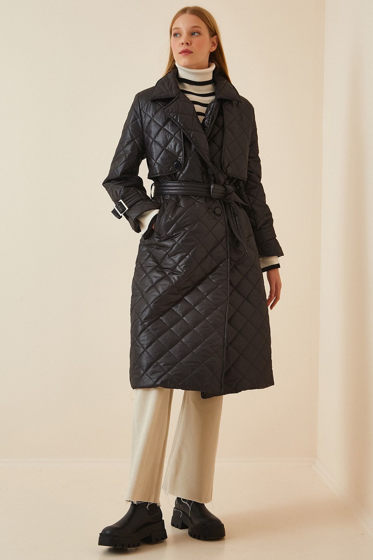 Happiness İstanbul Mantel Schwarz Parka Fast ausverkauft