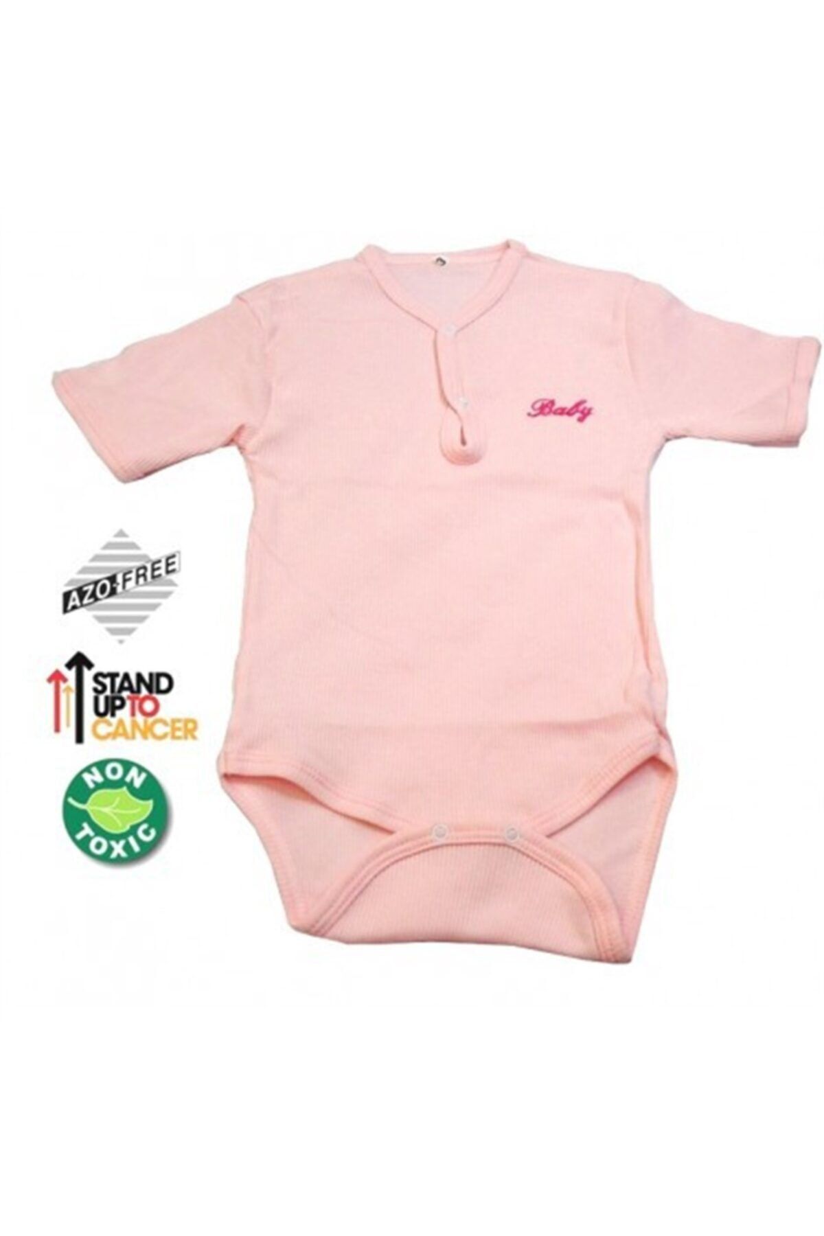 Sema Baby Yarım Kol Kaşkorse Badi (body) - Pembe 6-12 Ay