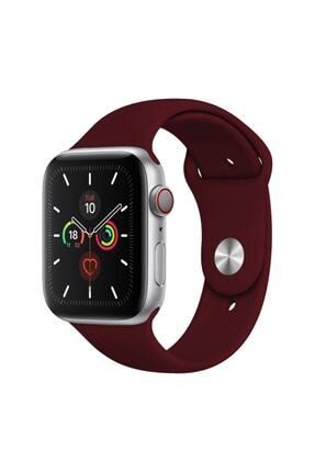 Apple Watch Kordon 2 3 4 5 6 Se Seri 38 Mm Ve 40 Mm Silikon Kordon Kayış - Bordo CT-KRD-314