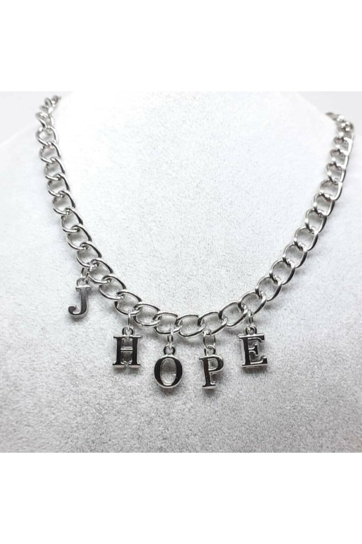 AlpCollection-Gray J Hope Lettered Bts Jhope 45cm Chain Gift Necklace 2