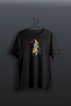 Yakuza Fısh Baskılı Siyah Tshirt cm000037