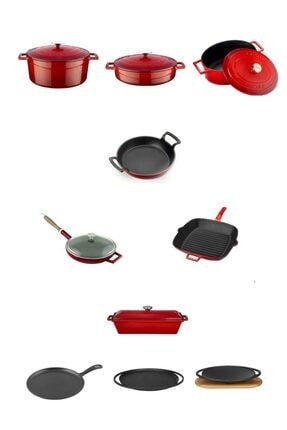 Döküm Invaqueen Cookware Advantage Set Folk Kırmızı INVAQUUENSET16MK16