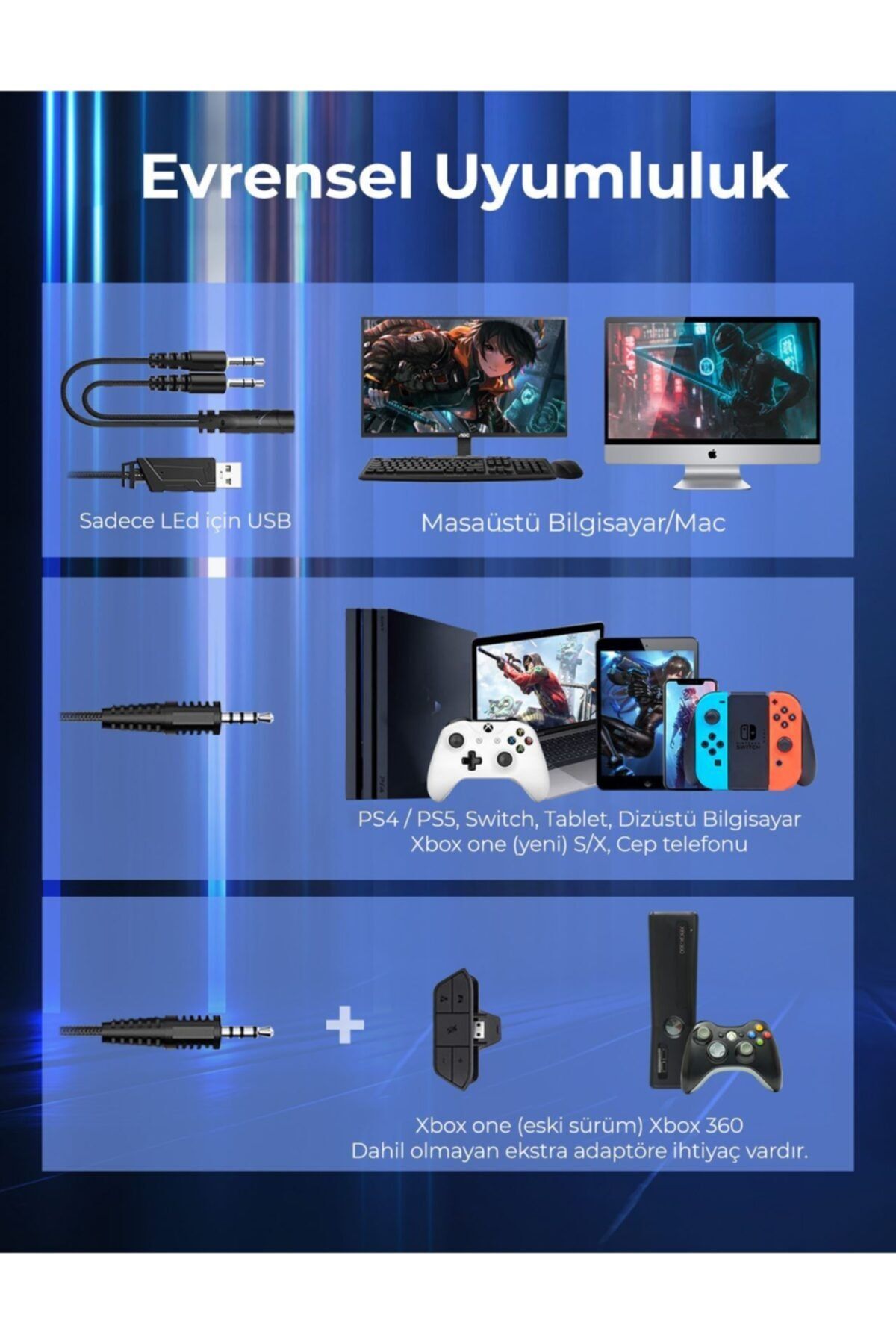 MPOW Eg10 Oyuncu Kulakl Ps4 ps5 pc xbox Fiyat Yorumlar