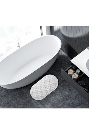 Massage Bath Mat Masajlı Vantuzlu Banyo & Duş Kaydırmazı Paspası Beyaz GP-142