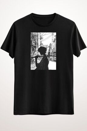 Erkek Siyah Samurai Champloo In Black And White Classic T-shirt GR2490