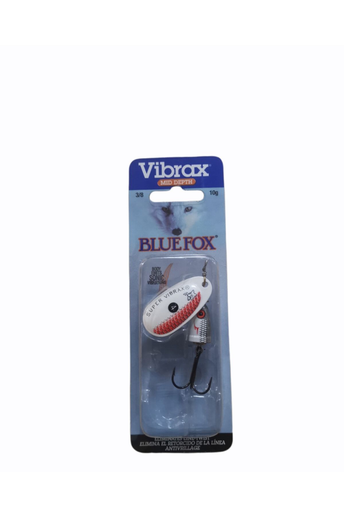 BlueFox Vibrax 4 No Beyaz Üzeri Kırmızı Turna Kaşığı