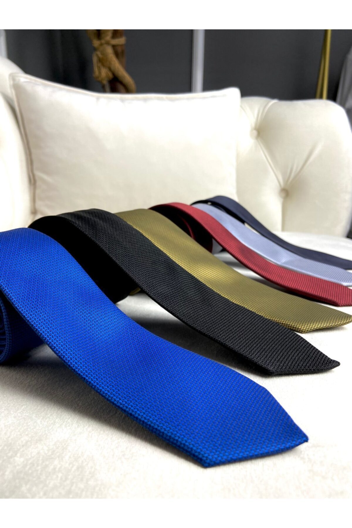 کراوات مردانه آبی سرمه ای leonmen | 2536987456 اورجینال - تصویر 3