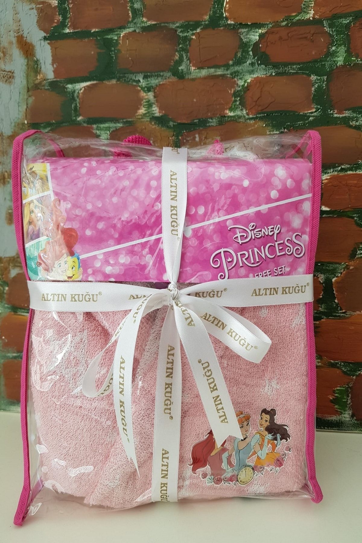 حوله تنپوش (روبدوشامبر) صورتی زنانه مجموعه Bathic Time Princess Disney 5 6 سن Özdilek