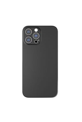 Apple Iphone 12 Pro Kılıf 0.3mm Ultra Ince Hayalet Sert Kapak Siyah 16928
