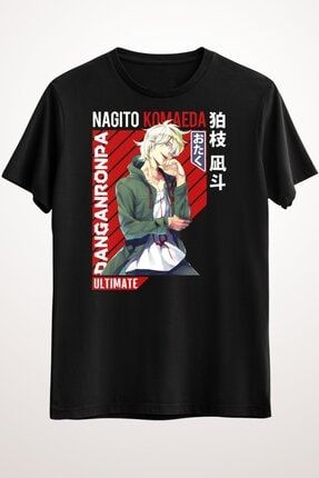 Unisex Siyah Tişört Nagito Komaeda Shirt Danganronpa V3 Unisex Game T-shirt DO2318
