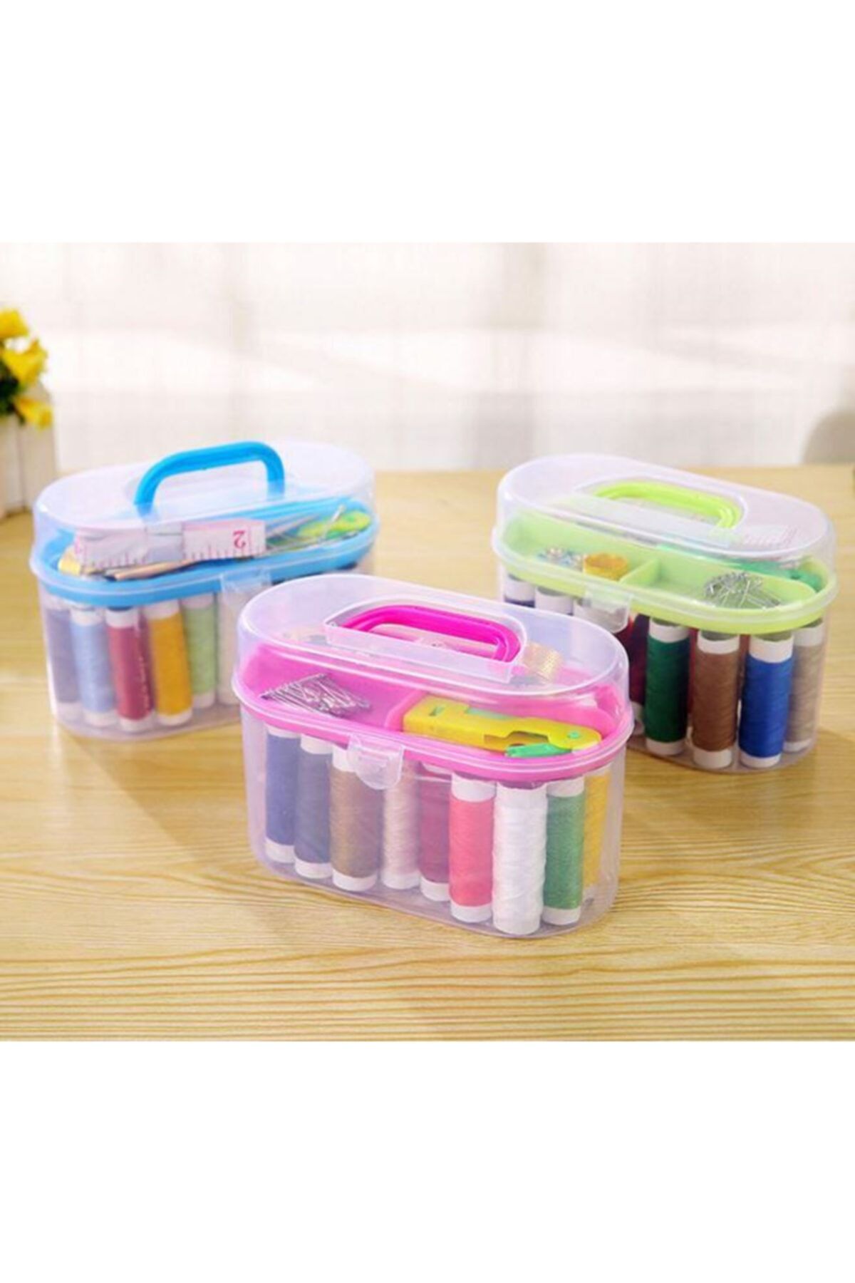 İndiriminVar-Mini Sewing Set - Thread, Needle Button, Scissors and Tape Measure Set 4