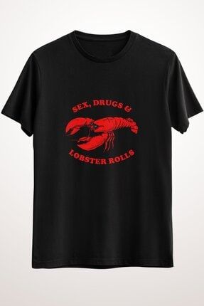 Erkek Siyah Sex, Drugs And Lobster Rolls Essential T-shirt GR2535