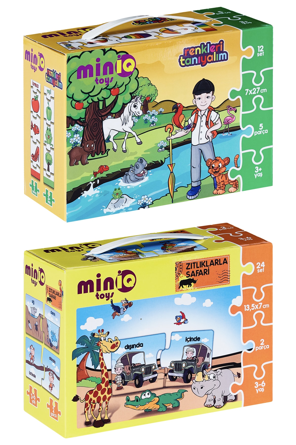 minİQ toys Renkleri Tanıyalım + Zıtlıklarla Safari 2'li Set Eğitici-öğretici Yapboz fotoğrafı 2 (önizleme)
