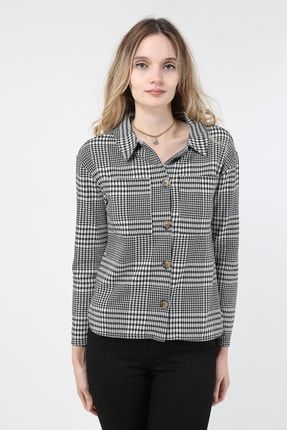 Kadın Kareli Ceket Gömlek GZ-1067