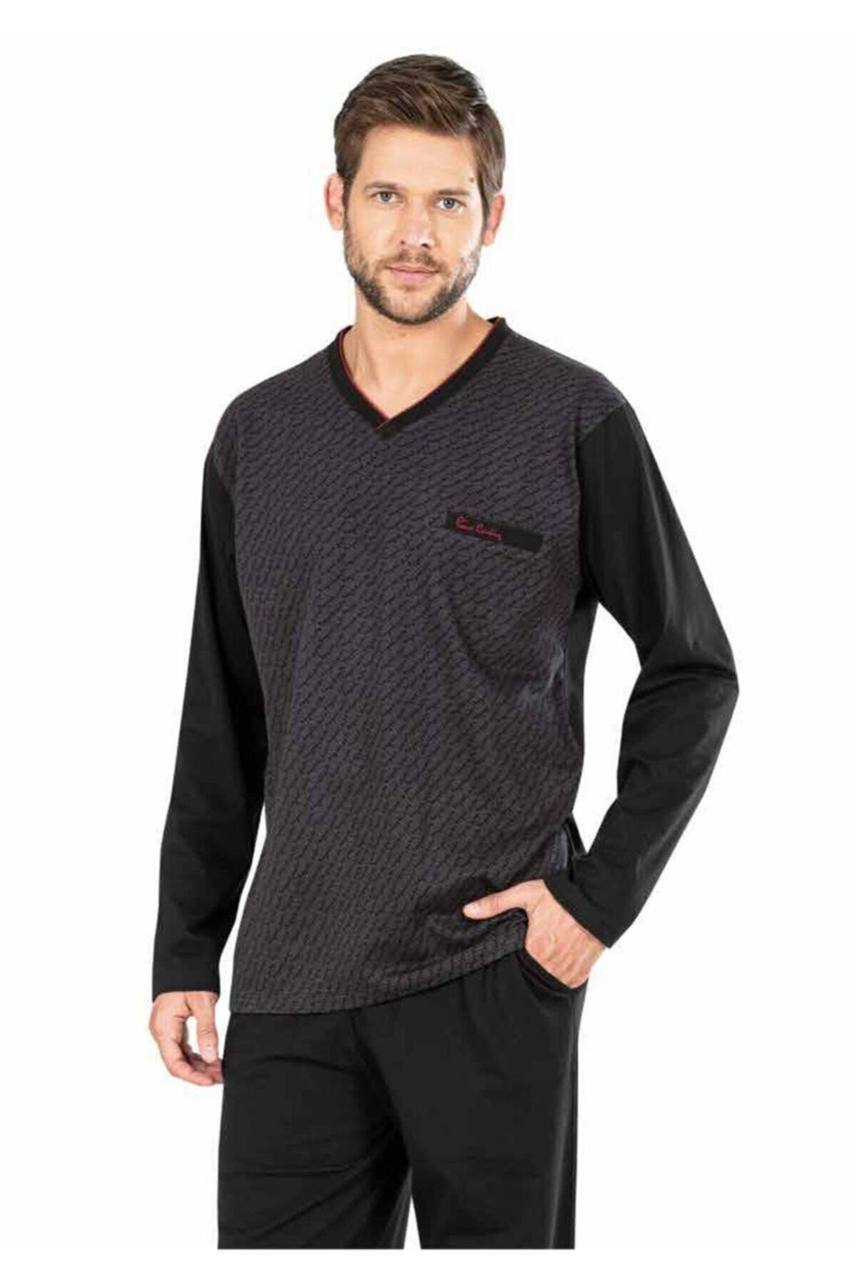 ست پیژامه قرمز مردانه 5474 ژاکارد 22k اورجینال Pierre Cardin