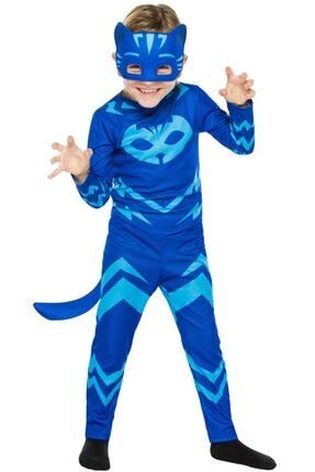 Kedi Çocuk Kostüm Tulum Maske Cat Boy Kostümü Pijamaskeliler Kedi Çocuk BBcat0104