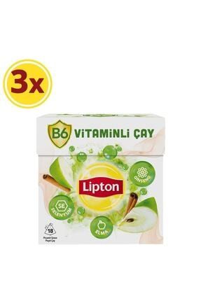 B6 Vitaminli Elma Aromalı Bardak Poşet Bitki Ve Meyve Çayı 18'li X 3 Adet unl14