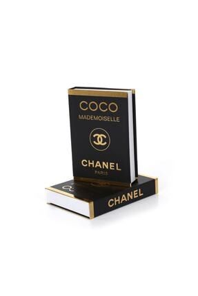 Dekoratif Kitap Kutu Coco Chanel Siyah Altın 8044