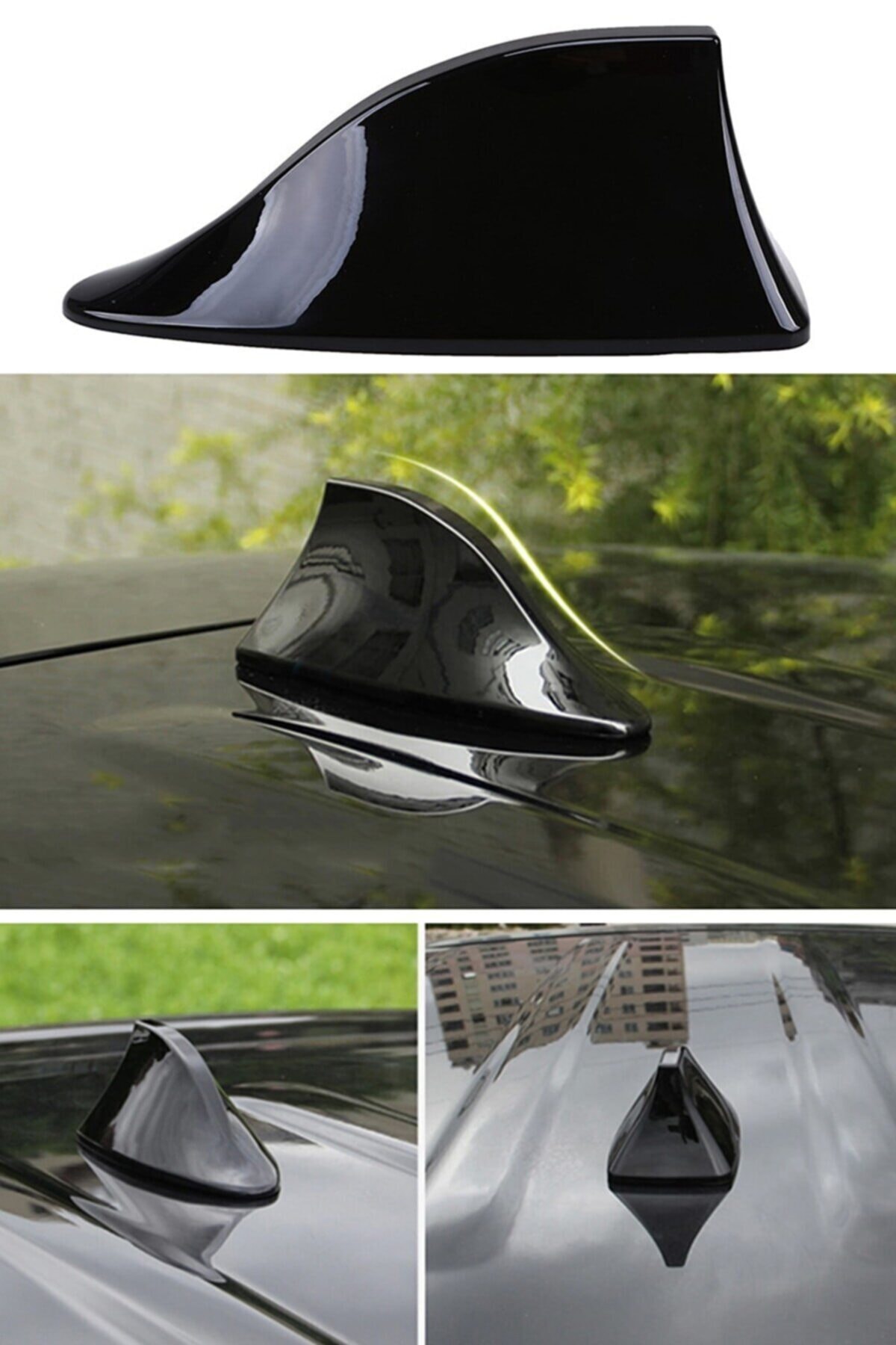 MEZİGARC Renault Captur Uyumlu Oto Siyah Elektrikli Shark Anten Balina Köpek Balığı Sırtı Alıcı