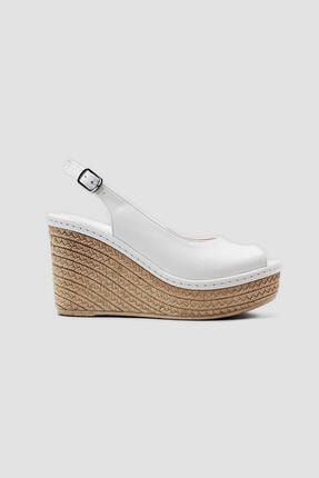 Kadın Clarice Beyaz Hasır Taban Detayli Sandalet 21LZ635