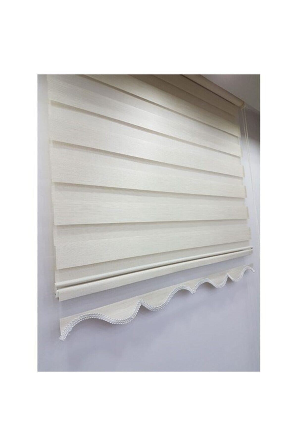 NetworkAvm Bambu Stor Zebra Perde Krem Etek Dilimli Mz492 Alüminyum Kasa