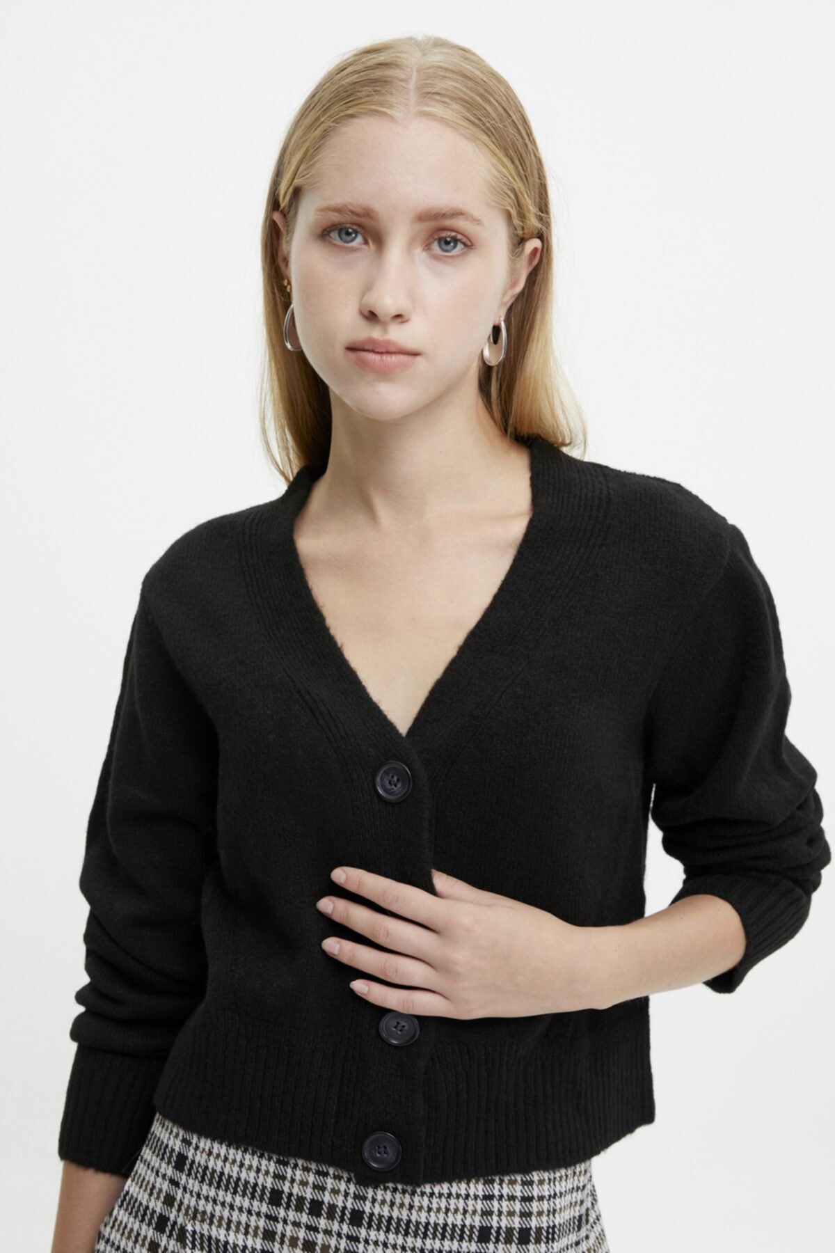 ژاکت زنانه ای دی ال  مشکی بافتنی Adl