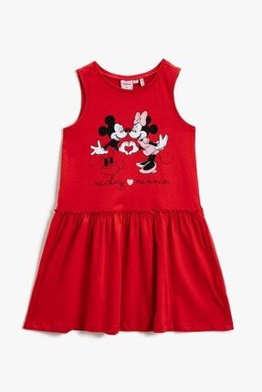 Koton Kız Çocuk Minnie Mouse Lisanslı Pamuklu Kırmızı Elbise 1ykg87692ak 21y017463c0028