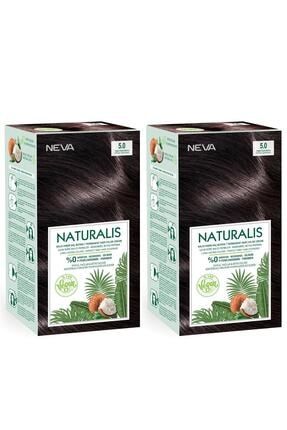 Naturalis Saç Boyası 5.0 Yoğun Açık Kahve %100 Vegan 2'li Set NATURALIS2LI