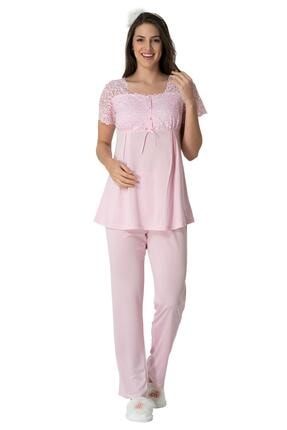 Kadın Pembe Lohusa Pijama Takımı 1539P-01