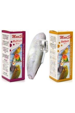 Goldvit 30cc Ötüm Ve Enerji + Multivit 30cc + Kalamar Kemiği 30gr Sıcacık Kuş Vitamin Seti maxisol-vitamin-kalamar
