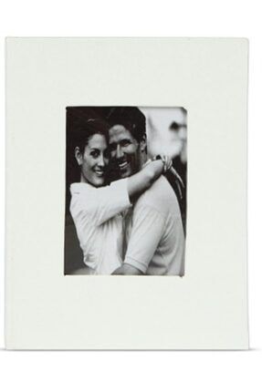 100lü 15x20cm Fotoğraf Albümü Beyaz - Deri Kaplı Foto Pencereli - Aile Resimleri Için Album 100bf15x21byz