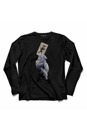 Batman Joker Bloody Card İskambil Batak Uzun Kollu T-shirt T04S3176