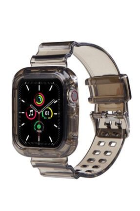 Apple Watch Siyah Şeffaf Kordon 42-44 mm Uyumlu FORSIS082