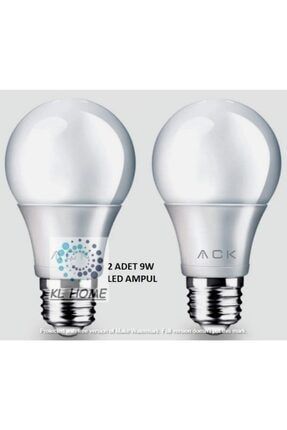 2 Adet Led Ampul Lamba 9w 6500k Beyaz Işık E27 Duy ACK-AA13-00923-2