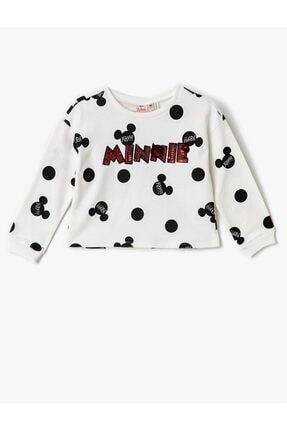 Minnie Mouse Lisanslı Pullu Sweatshirt TYC00255811273