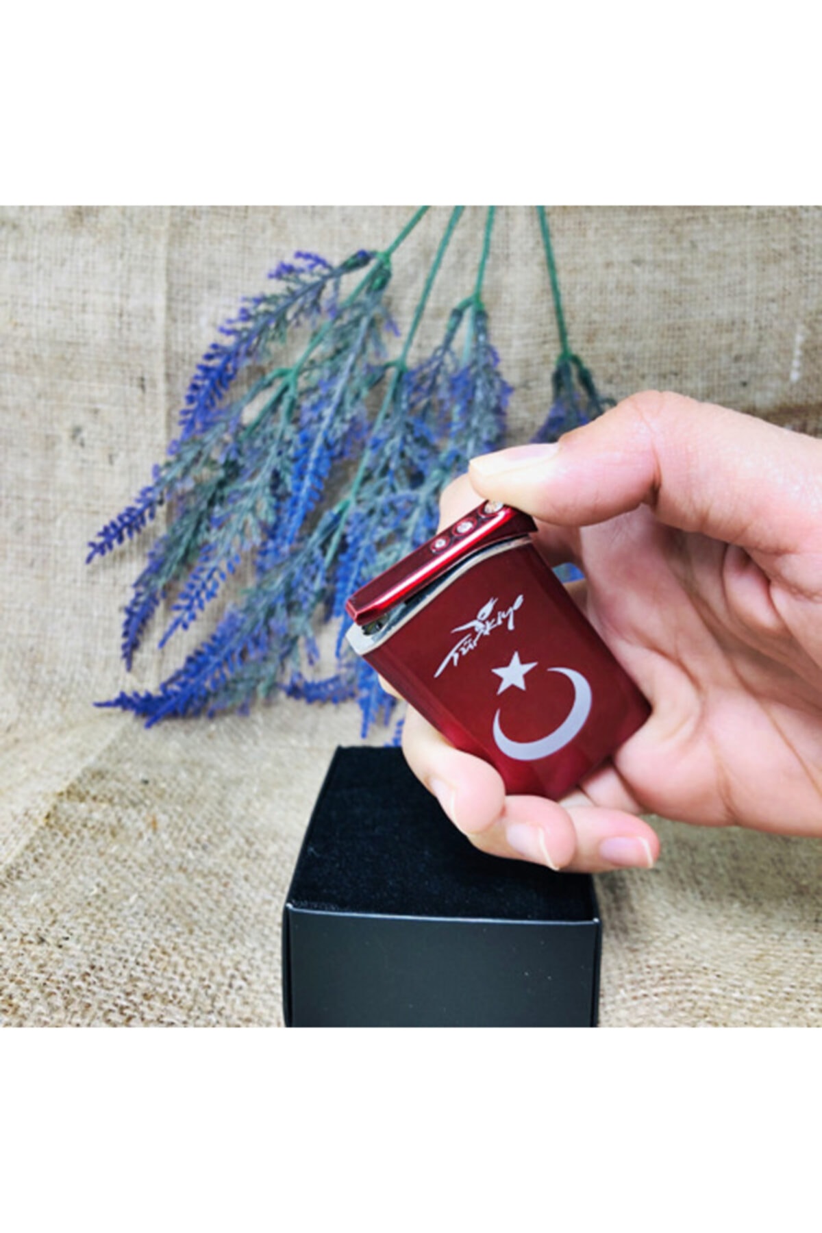 Rezistanslı Metal Türk Bayraklı Çakmak Ultra Ince - 2