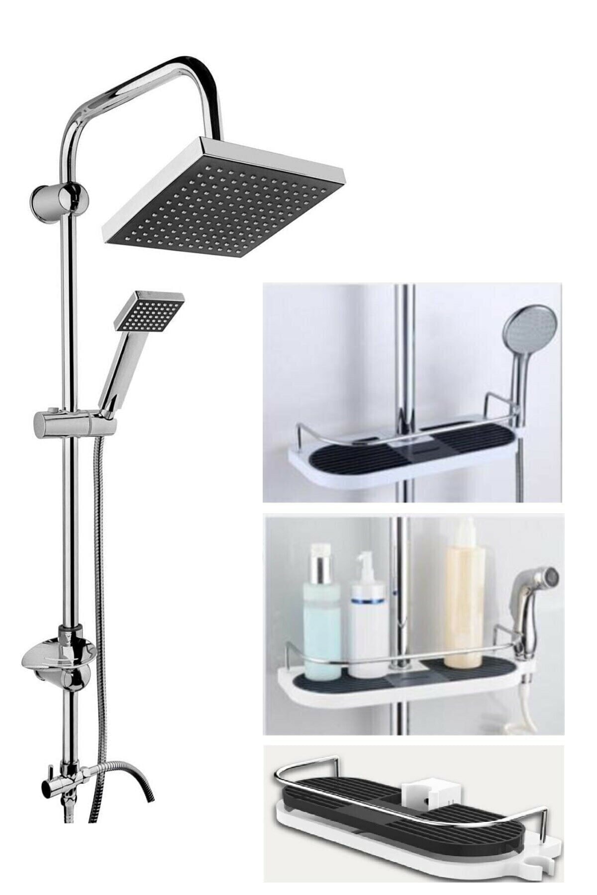 Robot Overhead Shower System Shower Set with Multifunctional Sprinkler Rack Holder