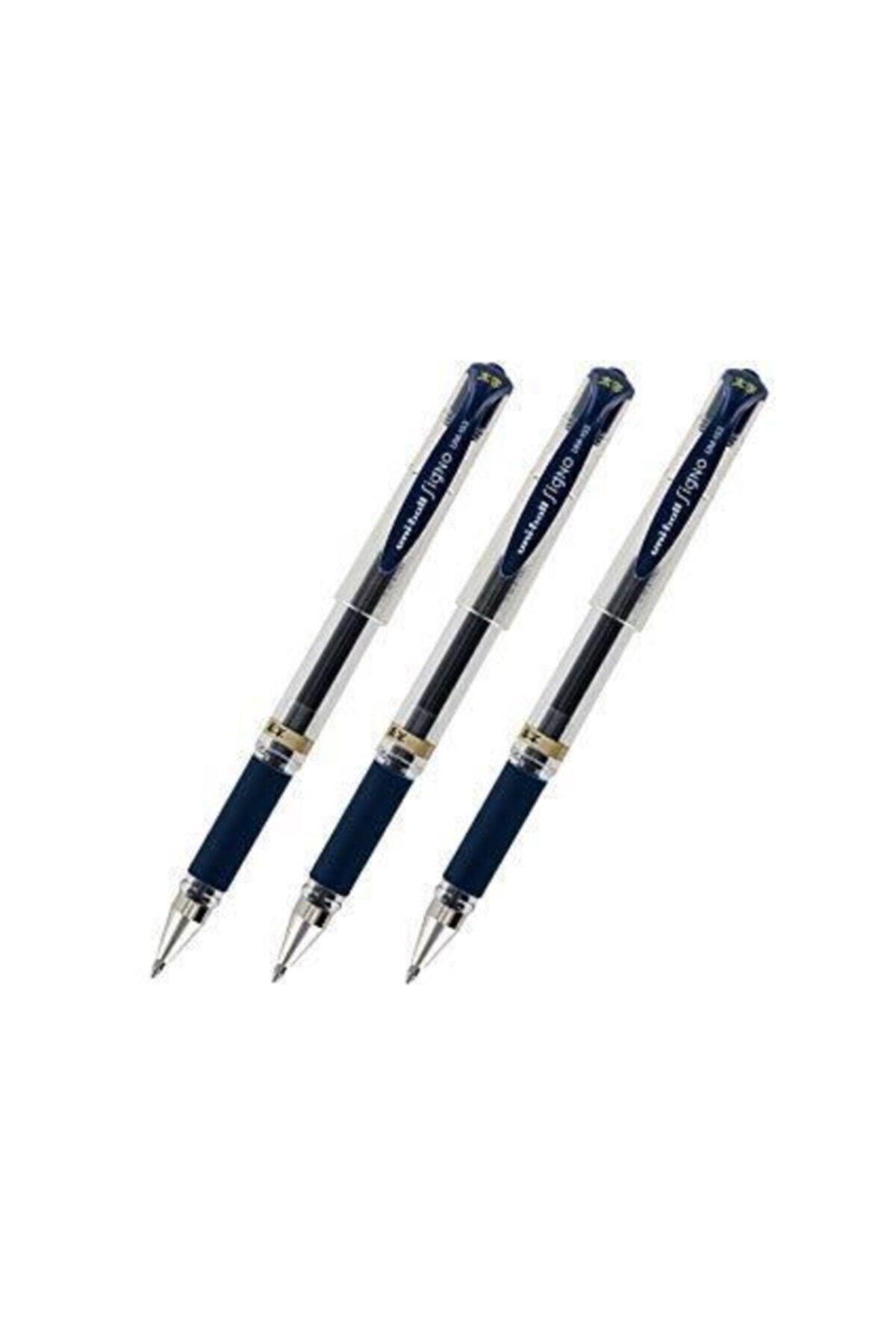 Um-153 Lacivert 1 Mm Imza Kalemi (mavi-siyah) 3 Adet