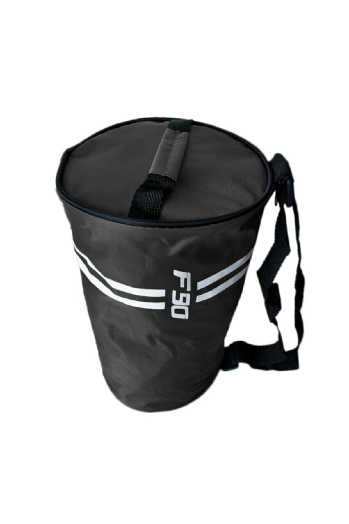 barberri  Silindir Siyah Spor Çantası El Ve Omuz Askılı Mini Boy 38x20 Cm - Görsel 4