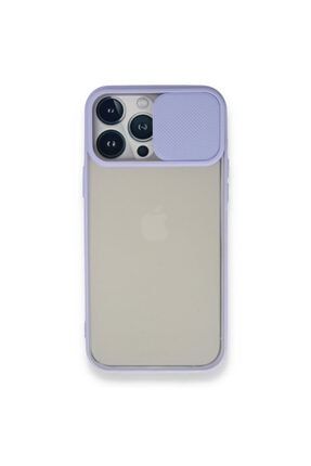 Apple Iphone 13 Pro Max Kapak Lensi Açılır Kapanır Kamera Korumalı Kılıf - Lila WC_İPH_13PRMX_LENSİ