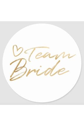 Sticker Etiket 70 Adet 4x4 Team Bride Yazılı Yuvarlak Opak( Su Geçirmez Yırtılmaz ) ecs665