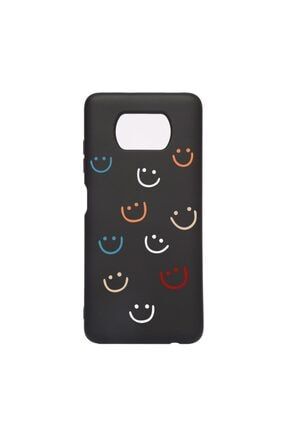 Xiaomi Poco X3 - Poco X3 Pro Happy Smile Özel Tasarım Içi Kadife Lansman Kılıf Siyah (RENKLİ SMİLE) RHK110