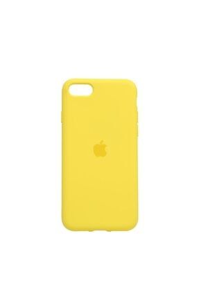 Apple Iphone Se 2020 Altı Kapalı Logolu Lansman Kılıf Kapak Sarı CLL0003