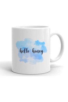 Hello Honey Baskılı Porselen Çay Kahve Kupası 230824